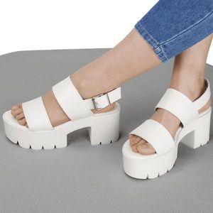 Bamboo Platform Lug Heels